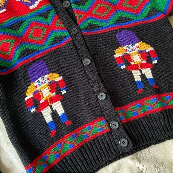Croft & Barrow classic vintage Nutcracker Christmas ugly sweater cardigan - Picture 9 of 14